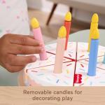 Fisher-Price Wood Pretend Play Toy Cake Set, 14-Piece Wooden Food Decorating & Serving Play for Preschool Kids Ages 3+ Years