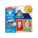 Melissa & Doug First Shapes Jumbo Knob Puzzle, Wooden Peg Puzzle for Toddlers, Educational Toy for Shape Recognition and Fine Motor Skills, Ages 1+