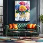 Blueforest 500 Piece Puzzles for Adults, Colorful Hydrangeas Puzzle for Adults, Hard Challenge Art Jigsaw Puzzles, for Gifts Halloween Birthday Party Games Family, 23 * 15 inchches inch Dust Free