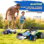 Rcjoyou Remote Control Car, 2WD Off-Road Rc Truck, 20 KM/H All-Terrain RC Cars with Headlights & Body Lights, 2.4GHz, 2 Batteries, Remote Control Car for Boys 4-7 8-12, Gift Toys for Boys Girls