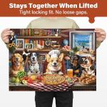 BenBen Puzzles for Adults 1000 Pieces, Dogs' Dinner Party, Dog Jigsaw Puzzle with Letters on Back, Funny Animal Puzzle, Challenging Puzzles for Family Game Night, Home Décor