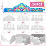 VKPI 48 PCS Color Your Own Paper Crowns and Paper Masks, DIY Art Coloring Craft Activity for Kids Birthday Dress up Party Favors Decoration, School Home Art Coloring Activities