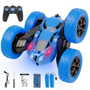 Remote Control Car, RC Cars Toys for Kids Ages 6-12, 2.4GHz RC Stunt Truck with 360° Double-Sided Flips, 4WD Off-Road Racing, Christmas Birthday Gifts for 3 4 5 6 7 5-7 6-8 8-10 Year Old Boys Girls