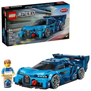 LEGO Speed Champions Bugatti Vision Gran Turismo Hyper Sports Car Building Toy for Kids & Gamers - Building Set W/Bugatti Driver Minifigure for Boys & Girls, Ages 9+ - Gift Idea for Birthdays - 77253