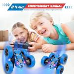 Remote Control Car, RC Cars Toys for Kids Ages 6-12, 2.4GHz RC Stunt Truck with 360° Double-Sided Flips, 4WD Off-Road Racing, Christmas Birthday Gifts for 3 4 5 6 7 5-7 6-8 8-10 Year Old Boys Girls