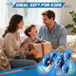 Remote Control Car, RC Cars Toys for Kids Ages 6-12, 2.4GHz RC Stunt Truck with 360° Double-Sided Flips, 4WD Off-Road Racing, Christmas Birthday Gifts for 3 4 5 6 7 5-7 6-8 8-10 Year Old Boys Girls
