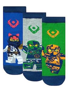 LEGO Ninjago Boys Socks 3 Pack, Ninja Kids Socks Pack of 3, Cotton Boys Underwear, Multicolor 4-6