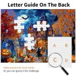 Halloween Night Jigsaw Puzzle for Adults 1000 Pieces-Haunted House Pumpkin,Witch,Skeleton,Ghosts & Batstheme Puzzles Spooky Night Sky Puzzle-for Holiday Party Gifts or Decorations