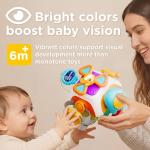 iPlay, iLearn 10 in 1 Baby Busy Board Cube, Montessori Sensory Toy Toddler 1-3, Infant Carseat Plane Travel Game, Kid Education Learning Activity, Birthday Gift 9 10 12 18 Month 1 2 Year Old Boy Girl