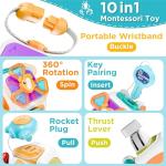 iPlay, iLearn 10 in 1 Baby Busy Board Cube, Montessori Sensory Toy Toddler 1-3, Infant Carseat Plane Travel Game, Kid Education Learning Activity, Birthday Gift 9 10 12 18 Month 1 2 Year Old Boy Girl