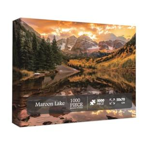 Nature Puzzle for Adult 1000 Piece, Mountain Lake Landscape Puzzle Scenery, Maroon Lake Jigsaw Puzzles Scenic