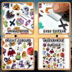LINAYE 24 Sheets Halloween Stickers for Kids, 1260PCS Adhesive Halloween Stickers Bulk for Kids Cute Small Stickers for Halloween Treat Bags, Goodie Bags, Party Favors