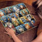 Stained Glass Puzzle Cat Puzzles for Adults 1000 Pieces, Colorful Kitty Kitten Collage Puzzles 1000 Pieces, Hard Difficult Impossible Challenging Jigsaw Puzzles for Adults