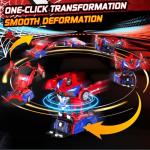 Remote Control Car with One Button Transformation, RC Cars Transforming into Robot, 2.4Ghz 360 Degree Rotation Police Car with Light, 1:18 Scale Transform Toys for Boys Girls Kids 4-7 8-12 6-8