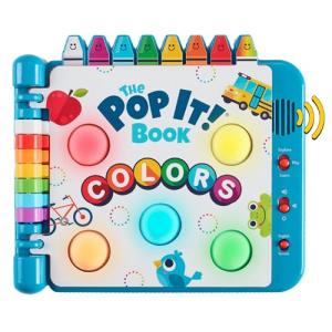 Chuckle & Roar Pop It! Book: Colors – Interactive Sensory Learning Book with Bilingual English & Spanish Play, Grow-with-Me Modes, Quiet Mode, Color Learning Toy for Toddlers Ages 1–4+