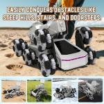 Remote Control Car, 2.4Ghz 8WD Rc Stunt Crawler Car with Automatic Demonstration, Water Squirting Function, 360° Spins, Rc Cars for Boys Age 6 7 8 9 10 11 12, Christmas Birthday Gifts Toys for Boys