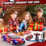 Remote Control Car with One Button Transformation, RC Cars Transforming into Robot, 2.4Ghz 360 Degree Rotation Police Car with Light, 1:18 Scale Transform Toys for Boys Girls Kids 4-7 8-12 6-8