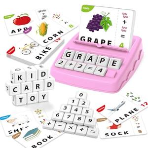 Yolscue Montessori Matching Letter Games,Educational Toys for 3-8 Year Olds Boys Girls,Alphabet Learning Toys for Kids Ages 3-8 Years,Birthday Party Gifts for 3-8 Year Olds Boys Girls(Pink)