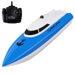 SZJJX RC Boat, Remote Control Boats for Lake/Pool/Pond, 2.4 GHz High Speed Outdoor Adventure Electric Mini RC Racing Boat with Rechargeable Battery, Water Play Toy Gift for Boys&Girls-Blue