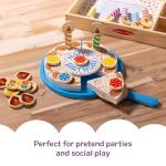 Melissa & Doug Birthday Party Cake - Wooden Play Food with Mix-n-Match Toppings and 7 Candles