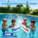 SZJJX RC Boat, Remote Control Boats for Lake/Pool/Pond, 2.4 GHz High Speed Outdoor Adventure Electric Mini RC Racing Boat with Rechargeable Battery, Water Play Toy Gift for Boys&Girls-Blue