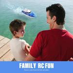 SZJJX RC Boat, Remote Control Boats for Lake/Pool/Pond, 2.4 GHz High Speed Outdoor Adventure Electric Mini RC Racing Boat with Rechargeable Battery, Water Play Toy Gift for Boys&Girls-Blue