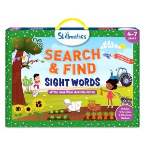 Skillmatics Search and Find Sight Words Educational Game - Reusable Preschool Learning Activities, Perfect for Toddlers & Kids Who Love Toys, Builds Vocabulary, Gifts for Ages 4, 5, 6, 7