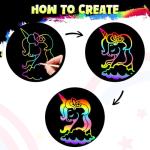 ZMLM Easter Basket Stuffers for Kids，165 Rainbow Scratch Paper Art Notes, Easter Crafts for Kids Ages 4-8, Easter Gifts Girls Boys Toys Classroom Prizes for Students School Activity