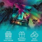 Impossible Puzzles for Adults 1000 Pieces, PICKFORU Forest Aurora Jigsaw Puzzle, Nature Scenery Colorful Puzzles Plant Scenic Challenge