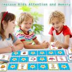 Memory Game, CVC Word Games Kindergarten, Memory Games for Kids Ages 4-8, Matching Games for Toddlers 3-5, Phonics Games Flash Cards 2-4 Years, Memory Card Game Homeschool Learning Educational Toys