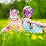 Winlyn 24 Sets Spring Masks Craft Kits DIY Foam Easter Kids Party Mask Art Sets Bee Frog Owl Bunny Chick Lamb Butterfly Face Mask Stickers for Kids Spring Classroom Activities Party Favors Art Project