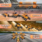 Fotgear Robot Toys for Boys Girls - 8 Wheels RC Stunt Car with Cool Lights & Music, LED Eyes, Flexible Head, Auto-Demo, 360° Rotation - All-Terrains Toy RC Cars for 6+ Years Old Kids, Orange
