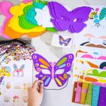 Winlyn 24 Sets Spring Masks Craft Kits DIY Foam Easter Kids Party Mask Art Sets Bee Frog Owl Bunny Chick Lamb Butterfly Face Mask Stickers for Kids Spring Classroom Activities Party Favors Art Project