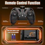 Fotgear Robot Toys for Boys Girls - 8 Wheels RC Stunt Car with Cool Lights & Music, LED Eyes, Flexible Head, Auto-Demo, 360° Rotation - All-Terrains Toy RC Cars for 6+ Years Old Kids, Orange