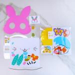 Winlyn 24 Sets Spring Masks Craft Kits DIY Foam Easter Kids Party Mask Art Sets Bee Frog Owl Bunny Chick Lamb Butterfly Face Mask Stickers for Kids Spring Classroom Activities Party Favors Art Project