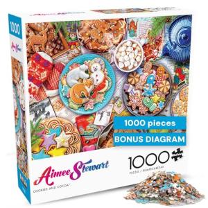 Buffalo Games - Aimee Stewart - Cookies and Cocoa - 1000 Piece Jigsaw Puzzle for Adults Challenging Puzzle Perfect for Game Nights - 1000 Piece Finished Size is 26.75 x 19.75, Large