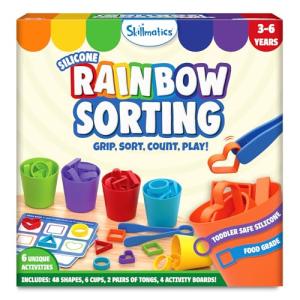 Skillmatics Silicone Rainbow Sorting Game - Learning & Educational Toy, Sorting, Counting & Sequencing Skills, Easter Gifts for Toddlers & Preschoolers Ages 3, 4, 5, 6