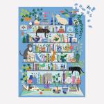 Galison Purrfect Nook – 1000 Piece Jigsaw Puzzle Featuring Artwork of A Lively Cozy Shelf Made for Bibliophiles and Cat Lovers Alike