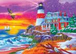 Puzzles for Adults 1000 Pieces - Winter Jigsaw Puzzle - Victorian Lighthouse Licensed by Nancy Wernersbach