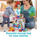 MEGA BLOKS First Builders Toddler Blocks Toys Set, Big Building Bag with 80 Pieces and Storage, Ages 1+ Years