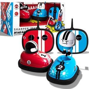 Sharper Image Road Rage Remote Control Cars, Mini RC Speed Ejector Bumper Cars, 2 Player Head to Head Battle Game with Ejecting Drivers, Sounds & Lights, Fun Indoor Kids Toys for Ages 6 and Up
