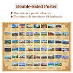 Vintage World Travel Puzzles for Adults 1000 Piece, Colosseum Eiffel Tower Landscape Poster Puzzle Landmarks, Scenic Jigsaw Puzzles for Adults Paris Italy Scenery