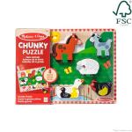 Farm Wooden Chunky Puzzle - Animal Toys for Toddlers
