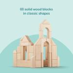 Melissa & Doug Solid-Wood Building Blocks - 60 pcs