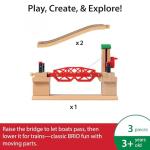 BRIO Lifting Bridge | Toy Train Accessory, Red