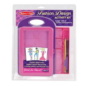 Melissa & Doug Fashion Design Kit - Rubbing Plates, Fashion Plates, Travel-Friendly