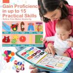 Teefrye Toddler Busy Board Montessori Toys for Toddlers 1-3 Year Old Educational Activity Book Board Sensory Travel Toys Ages 3-5 Preschool Learning Fine Motor Skills Toy Quiet Book Gift for Kids