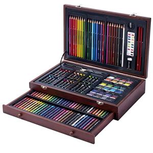 142 Pc Art Set with Wood Carrying Case