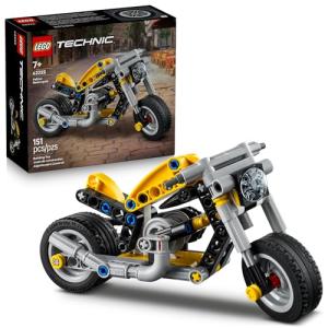 LEGO Technic Yellow Motorcycle Toy - Building Toy for Boys & Girls, Ages 7+ - Model Kit with Detailed Features - Bedroom Decor for Kids - Gift for Birthdays - 42225
