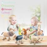 12PCS Bendable Wooden Animal Toys, Fun and Posable Animal Toys for Early Education, Smooth Natural Wood, Safari Farm Wood Animals Learning Toy for Kids